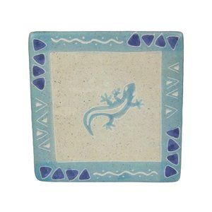 Carved Stone Jewelry Box Square Gecko Lizard Decor Trinket 2.7 Inch Women